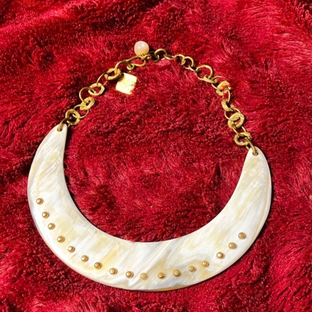 Ashley Pittman Signed AP Kenya Kaba Collar Horn Necklace